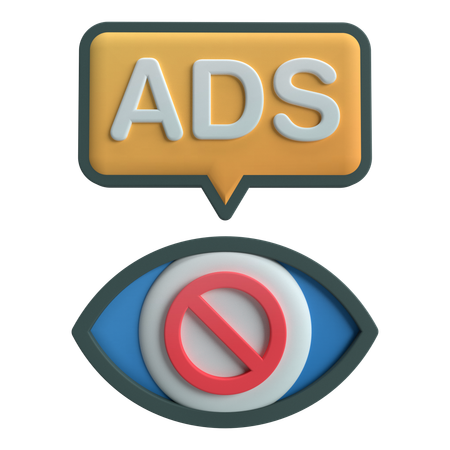 광고 차단기  3D Icon