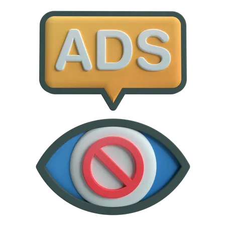 광고 차단기  3D Icon