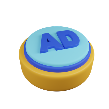 Ad Button  3D Icon