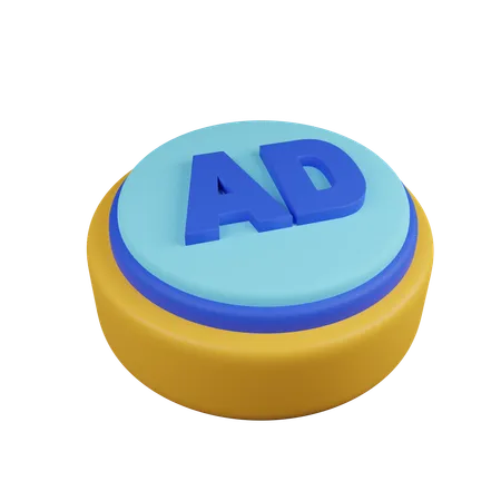 Ad Button  3D Icon
