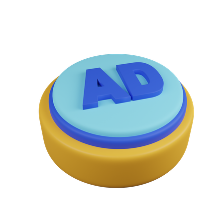 Ad Button  3D Icon