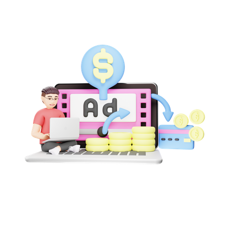 Ad Revenue  3D Illustration