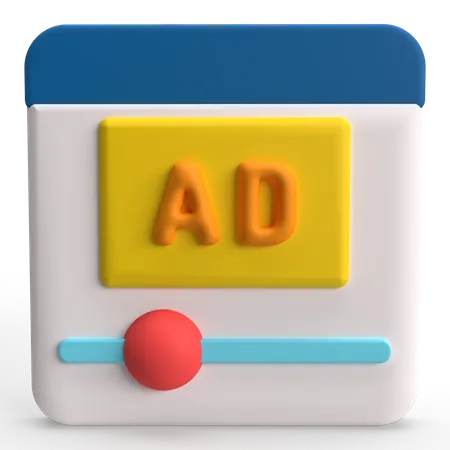 AD Video  3D Icon