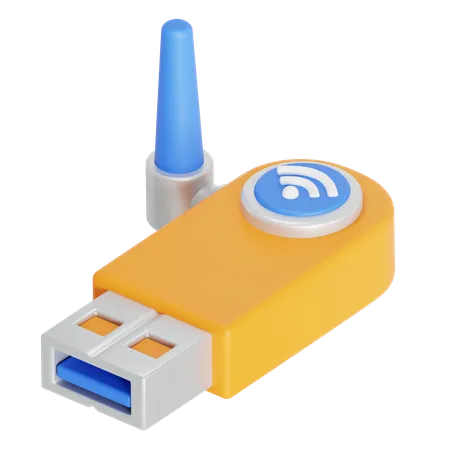 Adaptador wi-fi  3D Icon