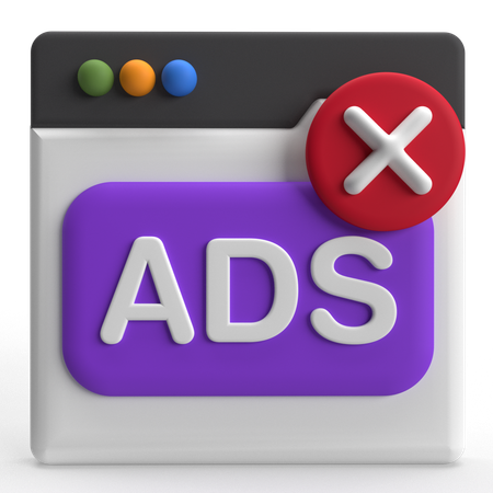 광고 차단  3D Icon