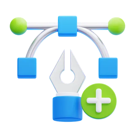 Add Anchor Point  3D Icon