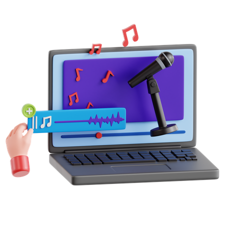 Add Audio 3D Icon