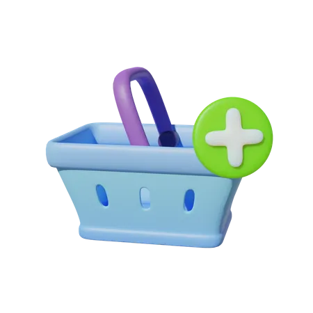 Add Basket  3D Illustration