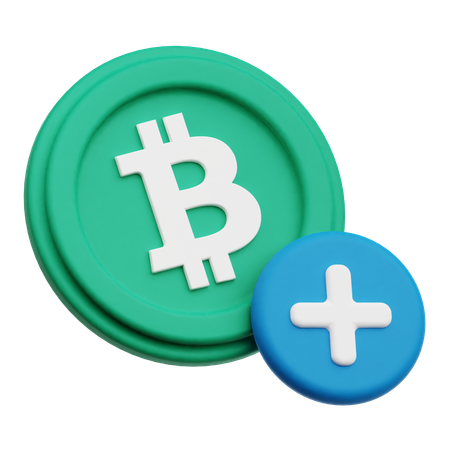 ビットコインを追加  3D Icon