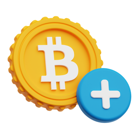 Add Bitcoin  3D Icon