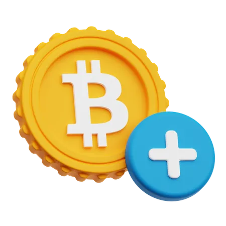 Add Bitcoin  3D Icon