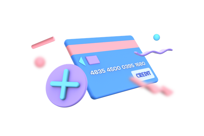 Add Card bank  3D Illustration