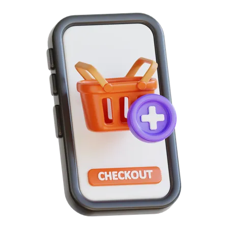 Add Cart Mobile  3D Icon