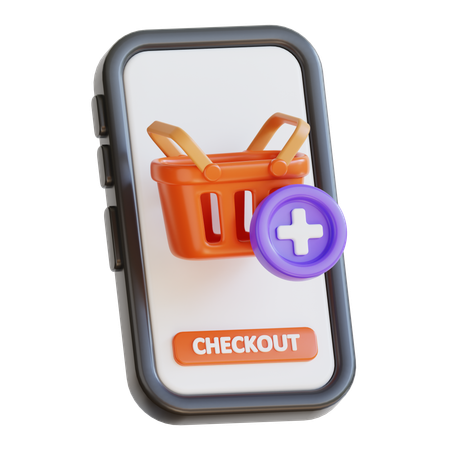 Add Cart Mobile  3D Icon