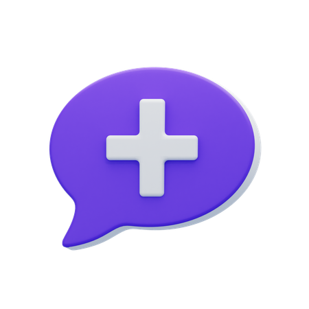 Add Chat Bubble  3D Icon