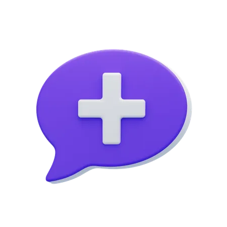 Add Chat Bubble  3D Icon