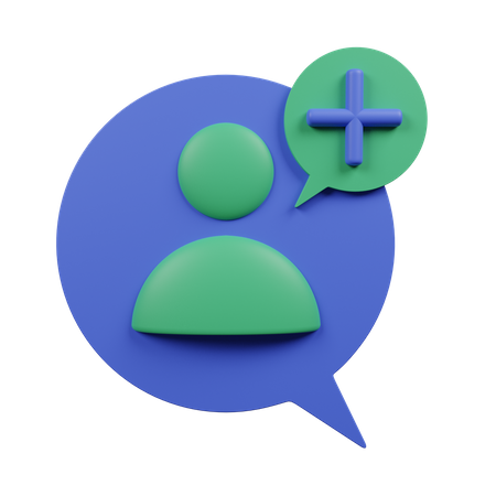 Add Chat User  3D Illustration