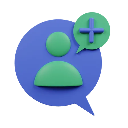 Add Chat User  3D Illustration