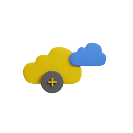 Add Cloud  3D Icon