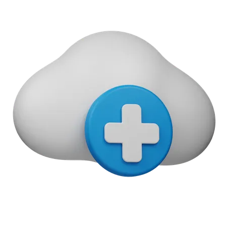 Add Cloud  3D Icon