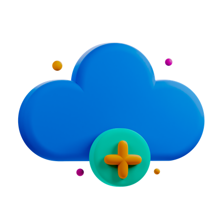 Add Cloud  3D Icon