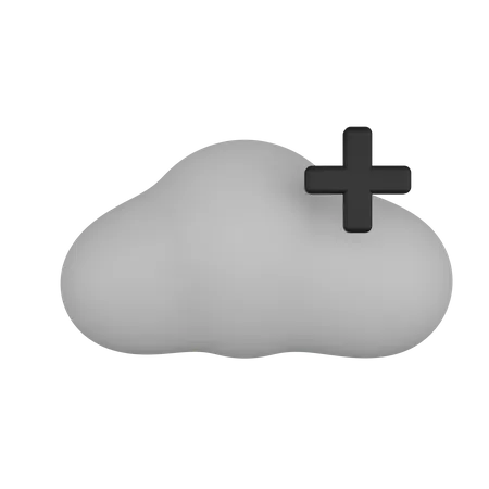 Add Cloud  3D Icon