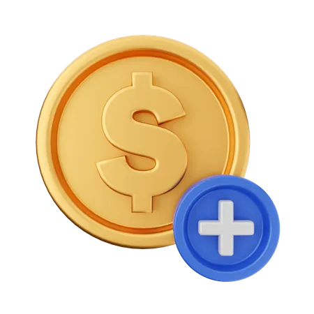 Add Coin  3D Icon