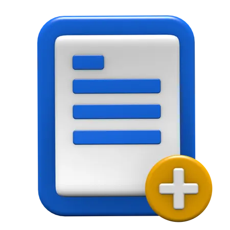 Add document 3D Icon