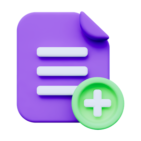 Add Document  3D Icon