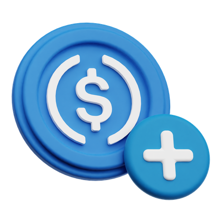 Add Dollar  3D Icon