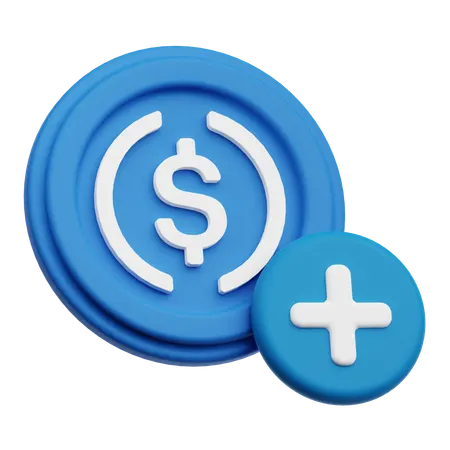 Add Dollar  3D Icon