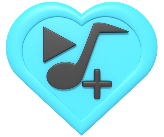 Add Favorite Music  3D Icon