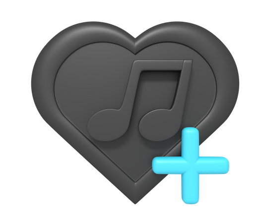 Add Favorite Music  3D Icon