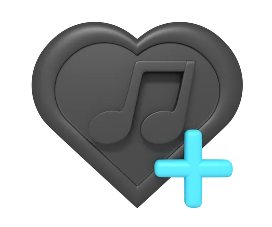 Add Favorite Music  3D Icon