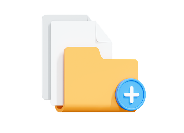 Add Files To Folder  3D Icon