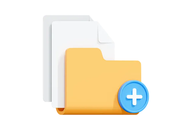 Add Files To Folder  3D Icon