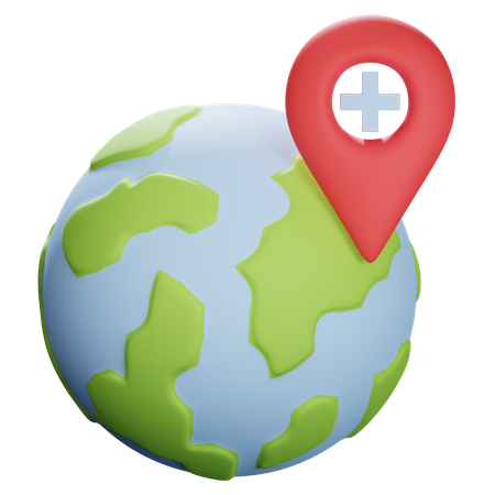 Add Global Location  3D Illustration