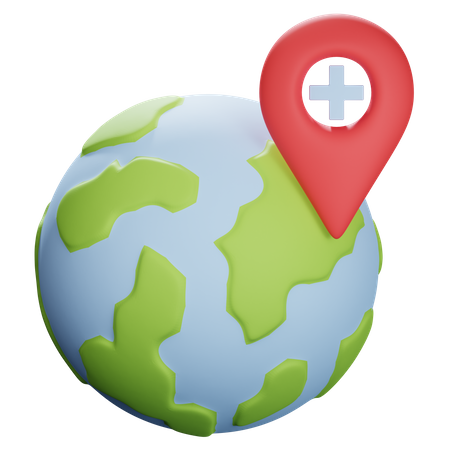 Add Global Location 3D Illustration