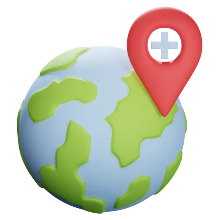 Add Global Location  3D Illustration
