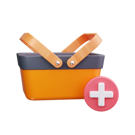 Add item in basket  3D Icon