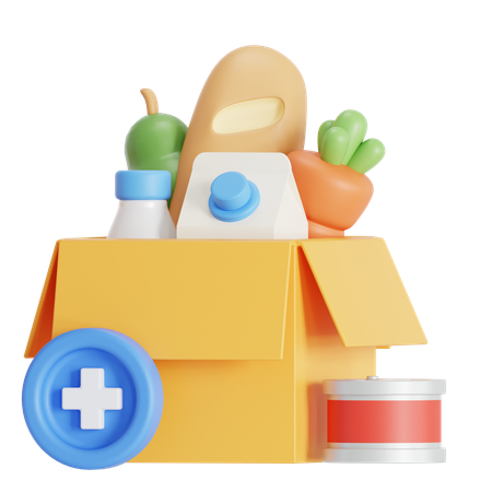 Add items in shopping box  3D Icon