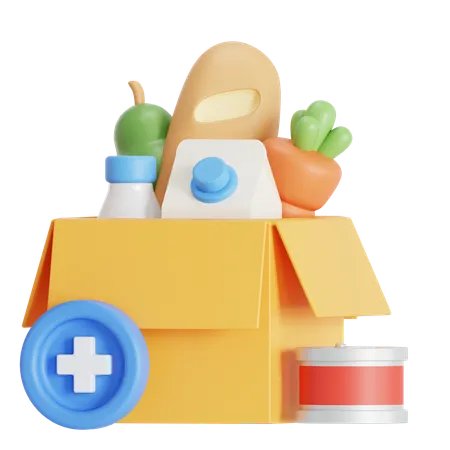 Add items in shopping box  3D Icon