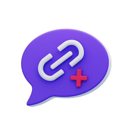 Add Link Chat Bubble  3D Icon