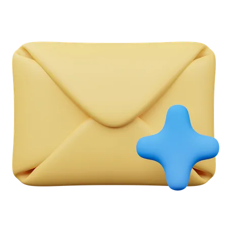 Add Mail  3D Icon
