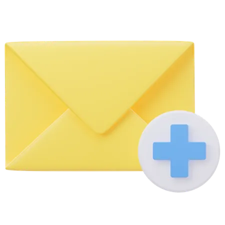 Add Mail 3 D Illustration 3D Icon