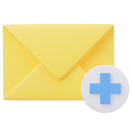 Add Mail  3D Icon