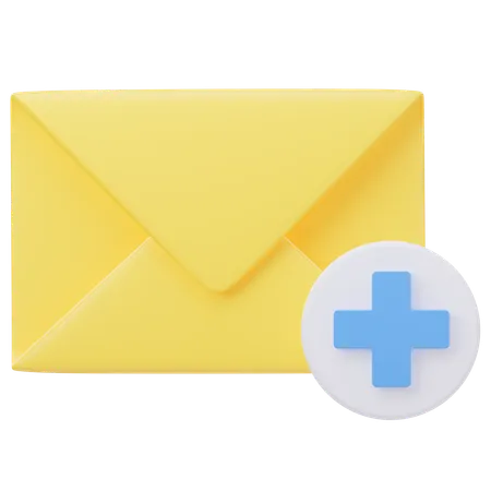 Add Mail  3D Icon