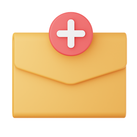 Add Mail  3D Icon