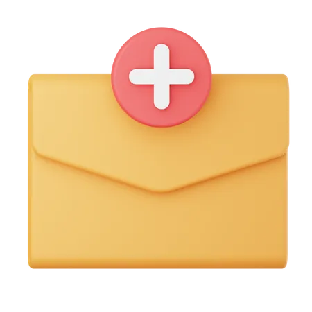 Add Mail  3D Icon