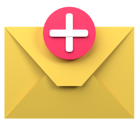 Add Mail  3D Icon